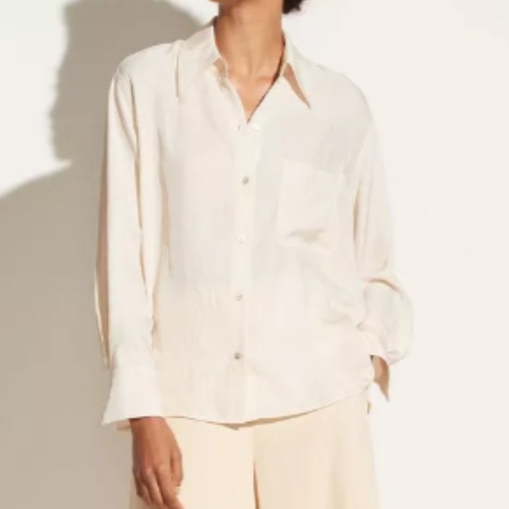 Vince Boxy Button Down - Cream